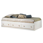 Twin Storage Daybed Platform Bed Wood Frame with Built-In Storage, White