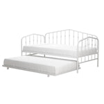 Twin Modern Industrial Daybed Metal Frame with Clean Lines, White