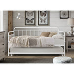 Twin Traditional Daybed Iron Frame with Rounded Design and Roll Out Trundle