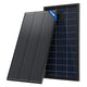 Two solar panels with one showing a 