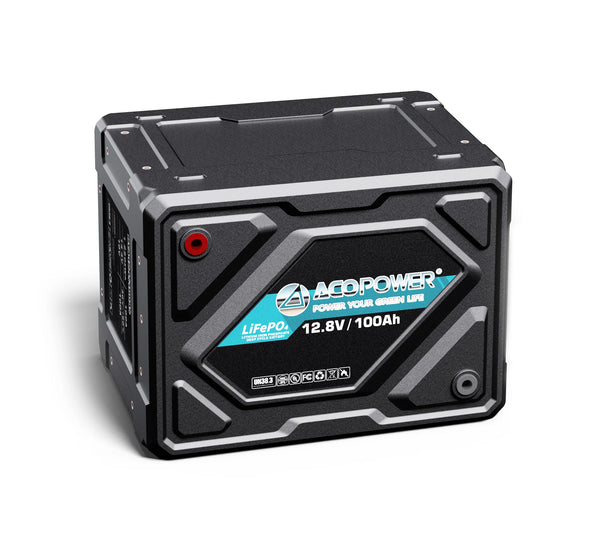 ACOPOWER Stackable Li-Cube 12.8V LiFePO4 Lithium RV and Van Deep Cycle Battery with Smart BMS Multiple Pack Sizes (1-6)