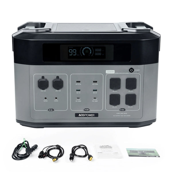 ACOPower BP2000 Solar Generator Portable Power Station 2200W 2048Wh Backup Battery