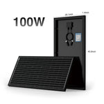 ACOPOWER 100W Rigid Monocrystalline Solar Panel 23% High-Efficiency 12V Off-Grid Battery Charger (1-Pack, 2-Pack, 3-Pack, 4-Pack)