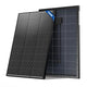 Solar panel with a label indicating 100W on a white background