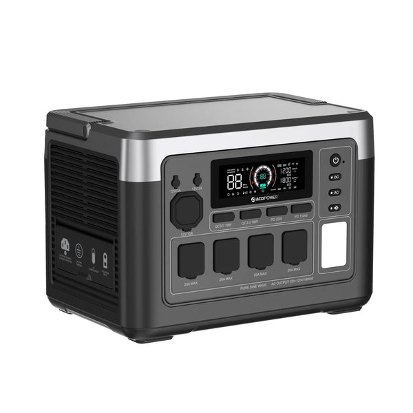 ACOPower P1000 Plus Portable Power Station 1800W 1024Wh Solar Generator Backup Battery