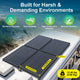Solar panels on a vehicle with text about durability in harsh environments.
