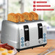 Brentwood 1500W 4-Slice Stainless Steel Toaster Extra-Wide Slots