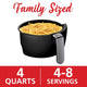 Brentwood 4-Qt 1,400W Digital Electric Air Fryer with Easy-to-Clean Nonstick Surface