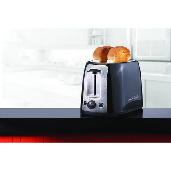 Brentwood 800W Cool-Touch 2-Slice Extra-Wide Slots 6 Levels Defrost Reheat and Cancel Button Toaster