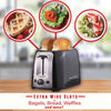 Brentwood 800W Cool-Touch 2-Slice Extra-Wide Slots 6 Levels Defrost Reheat and Cancel Button Toaster