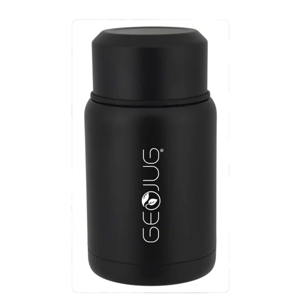 Brentwood 17 oz Thermos Vacuum Insulated Stainless Steel Food Jar with Bowl & Folding Spoon – Black