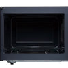 Black microwave oven on a white background