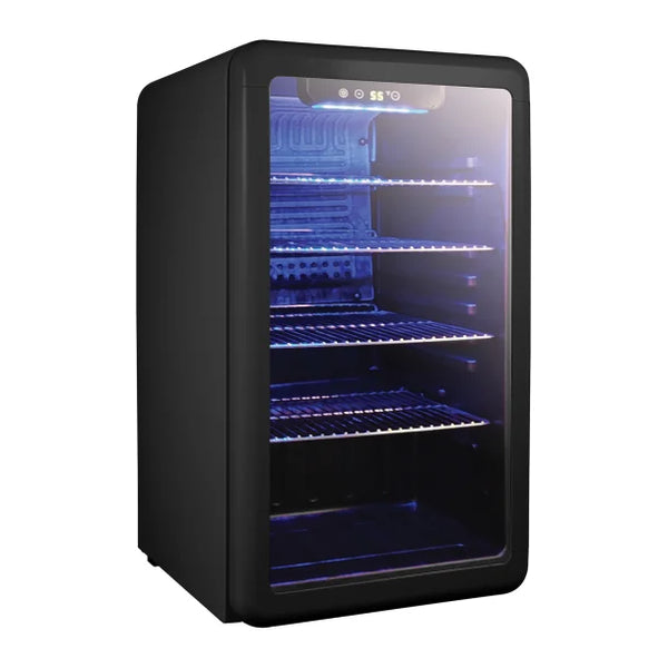 Magic Chef 3.4 cu ft Retro Beverage Cooler with Tinted Double-Pane Glass Door