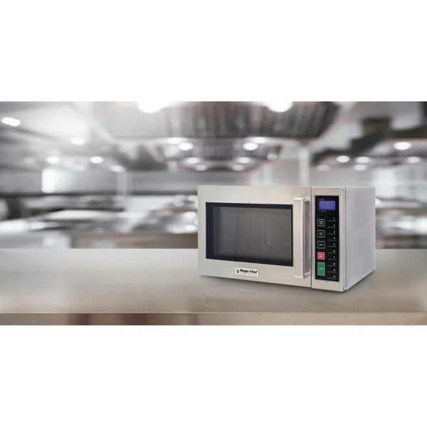 Magic Chef MCCM910ST 0.9 Cu. Ft. Commercial Microwave Oven, 900 Watts, Stainless Steel, Professional Kitchen Appliance