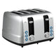 Brentwood 1500W 4-Slice Stainless Steel Toaster Extra-Wide Slots