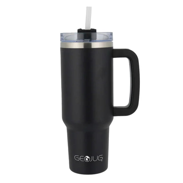 Brentwood Geojug40 oz Insulated Tumbler – Double-Wall Vacuum, Handle Lid & Straw