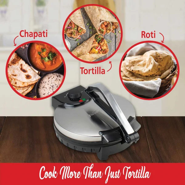 Brentwood TS-129 1,200-Watt 12-In. Nonstick Electric Tortilla Maker, Stainless Steel