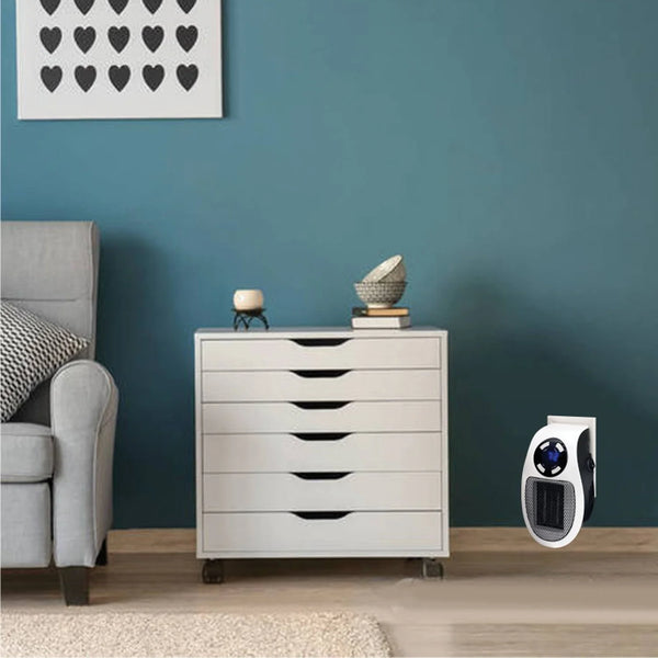 Optimus 250 Watt Ceramic Plug-in Wall Outlet Space Heater with Digital Thermostat and up to 12 hour Timer