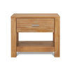 Farmhouse Traditional Rustic Nightstand - Solid Acacia Wood - 1 Drawer and Open Storage Shelf - Natural Finish - 24" Height