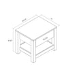 Farmhouse Traditional Rustic Nightstand - Solid Acacia Wood - 1 Drawer and Open Storage Shelf - Natural Finish - 24" Height