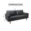 Modern Faux Leather Loveseat Sofa with Pillows & Solid Hardwood Legs – Beige, Ivory, Orange, Grey, Black