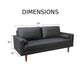 Modern Faux Leather Loveseat Sofa with Pillows & Solid Hardwood Legs – Beige, Ivory, Orange, Grey, Black
