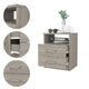 Hivvago Modern Nightstand Wood Beige Wood Finish 2-Drawer Storage Open Shelf All-Metal Railings 19.9" Height