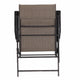 Set of 2 Outdoor Folding Patio Chairs – Brown Textilene Mesh with Black Steel Frame – Lightweight & Weather-Resistant
