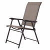 Set of 2 Outdoor Folding Patio Chairs – Brown Textilene Mesh with Black Steel Frame – Lightweight & Weather-Resistant