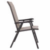 Set of 2 Outdoor Folding Patio Chairs – Brown Textilene Mesh with Black Steel Frame – Lightweight & Weather-Resistant