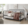 Twin Traditional Daybed Iron Frame with Rounded Design and Roll Out Trundle