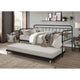 Twin Traditional Daybed Iron Frame with Rounded Design and Roll Out Trundle