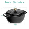 6-Quart Enamel Cast Iron Round Dutch Ovens – Oven & Stovetop Safe – Even-Heat Dutch Oven