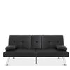 65" Convertible Sofa Futon Faux Leather 6-Inch Foam