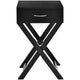 Modern X-Shape Nightstand - Engineered Wood White or Black Finish - 1 Large Storage Drawer - Decorative X-Leg Design - 26" Height