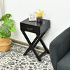 Modern X-Shape Nightstand - Engineered Wood White or Black Finish - 1 Large Storage Drawer - Decorative X-Leg Design - 26" Height