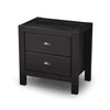 Farmhouse Solid Wood Nightstand Black and Walnut 2-Drawer 24"H x 24"W x 16"D