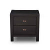 Farmhouse Solid Wood Nightstand Black and Walnut 2-Drawer 24"H x 24"W x 16"D