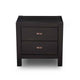 Farmhouse Solid Wood Nightstand Black and Walnut 2-Drawer 24"H x 24"W x 16"D