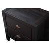 Farmhouse Solid Wood Nightstand Black and Walnut 2-Drawer 24"H x 24"W x 16"D