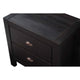 Farmhouse Solid Wood Nightstand Black and Walnut 2-Drawer 24"H x 24"W x 16"D