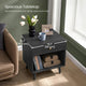 Mid-Century Farmhouse Nightstand Solid Wood Black Wood Finish 1-Drawer Storage Open Shelf 22.8" Heigh