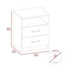Hivvago Modern Nightstand Wood Black Wood Finish 2-Drawer Storage Open Shelf All-Metal Railings 19.9" Height
