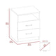 Hivvago Modern Nightstand Wood Black Wood Finish 2-Drawer Storage Open Shelf All-Metal Railings 19.9" Height