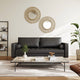 Modern Faux Leather Loveseat Sofa with Pillows & Solid Hardwood Legs – Beige, Ivory, Orange, Grey, Black