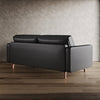 Modern Faux Leather Loveseat Sofa with Pillows & Solid Hardwood Legs – Beige, Ivory, Orange, Grey, Black