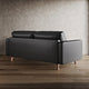 Modern Faux Leather Loveseat Sofa with Pillows & Solid Hardwood Legs – Beige, Ivory, Orange, Grey, Black