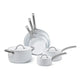 BLACK+DECKER, 9-Piece Pots & Pans, Ceramic White Aluminum Cookware Set, Non-Stick