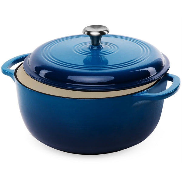 6-Quart Enamel Cast Iron Round Dutch Ovens – Oven & Stovetop Safe – Even-Heat Dutch Oven