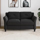 Modern Microfiber Upholstered Loveseat Sofa – Compact 2-Seater Couch for Small Spaces in White, Black, Blue